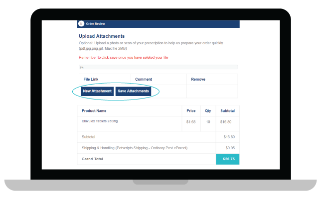 Website checkout page