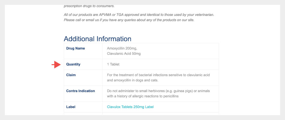 Website product page
